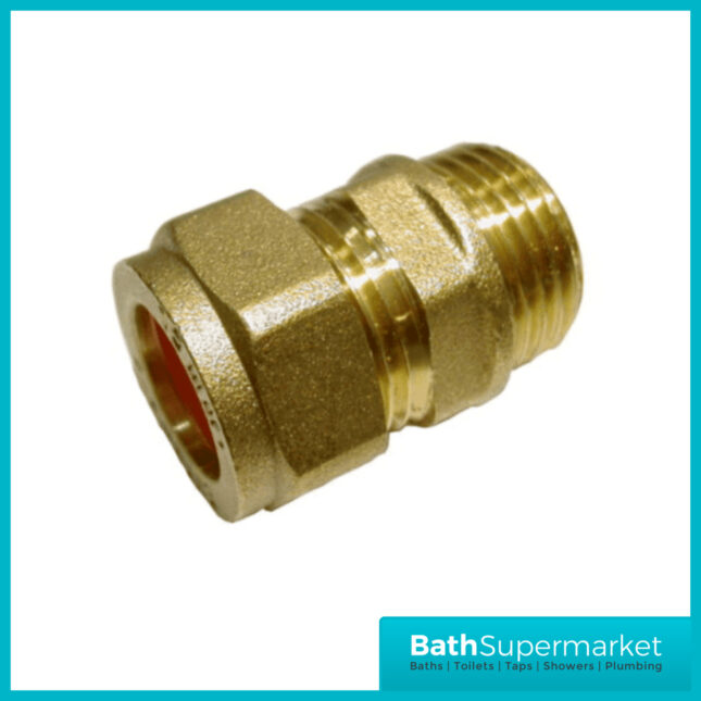 15mm x 1/2 in BSP Male Straight Coupler Brass Compression Fitting ( Pack 4)