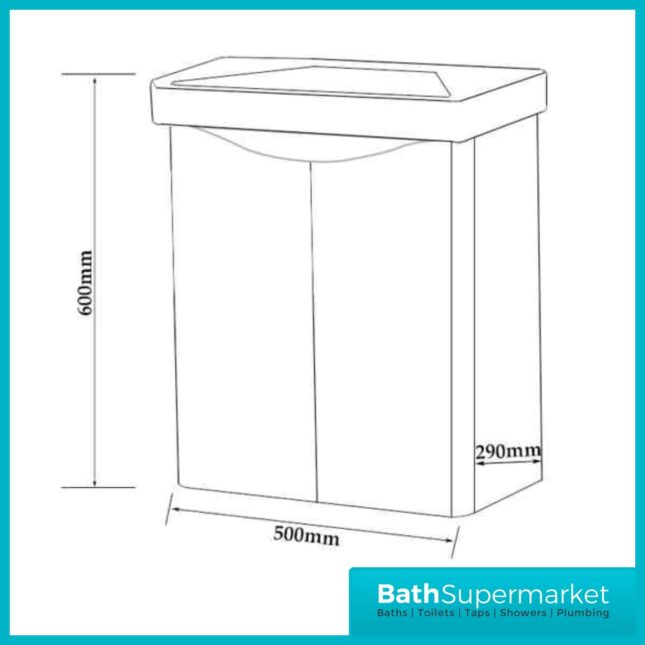 Kartell Arc White Gloss Floorstanding Unit & Basin 500mm - Image 3