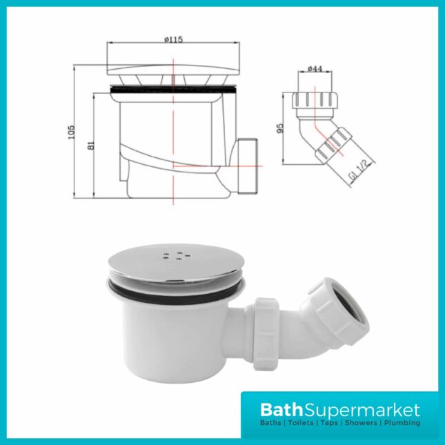 April White Stone Resin Quadrant Shower Tray With Waste 800mm x 800mm