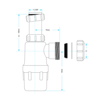 Viva 1¼"-32mm Universal Telescopic Bottle Trap | WTBT32T - Image 3