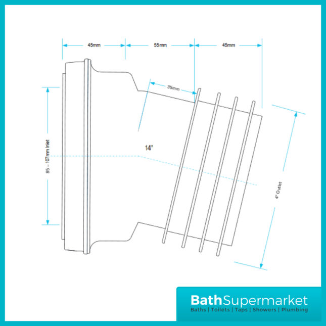 Viva 14° Angle WC Pan Connector | PP0001/A