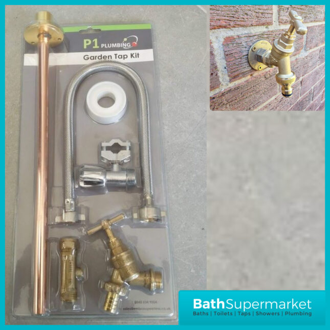 Outdoor Garden Tap Kit Self Cut Diy Fit Brass