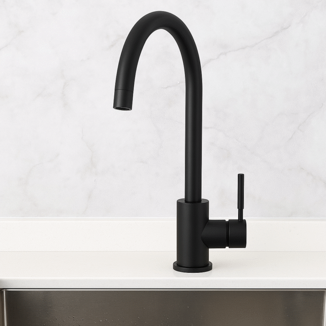 Scudo Manhattan Black Single Lever Kitchen Sink Mixer Tap - Image 4