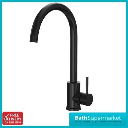 Scudo Manhattan Black Single Lever Kitchen Sink Mixer Tap