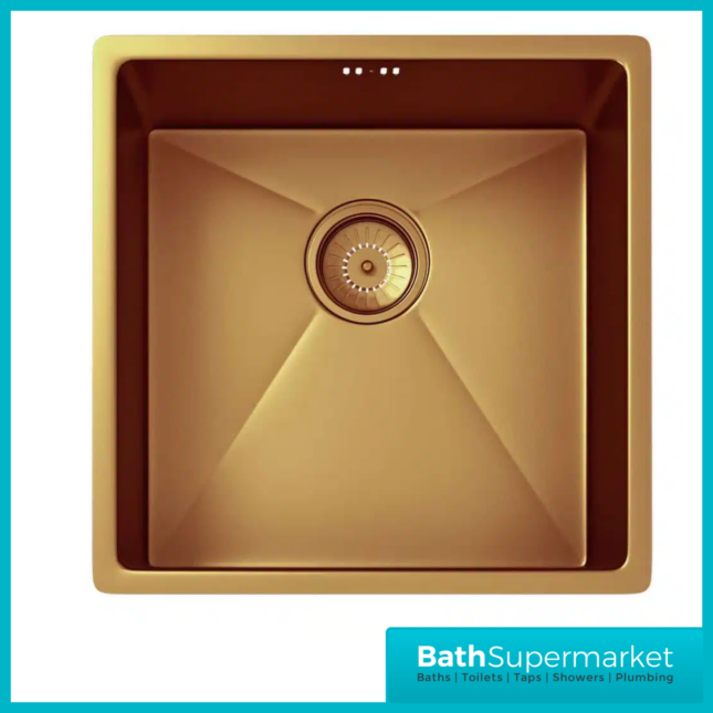Ellsi Elite Undermounted Sink 440x440 & Wastes Brushed Copper Kitchen Sink