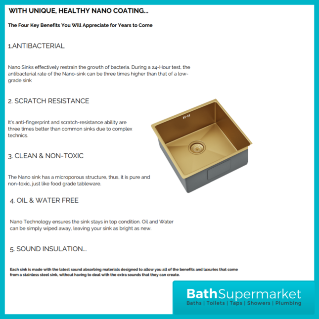 Ellsi Elite Brushed Brass 1.0 Bowl Undermount-Inset Kitchen Sink Incl. Basket Strainer Waste