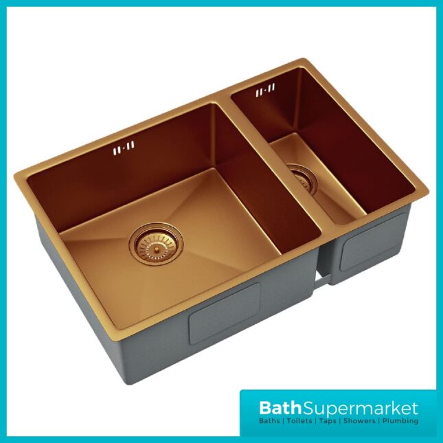 Ellsi 1.5 Bowl Inset Brushed Copper Stainless Steel Sink