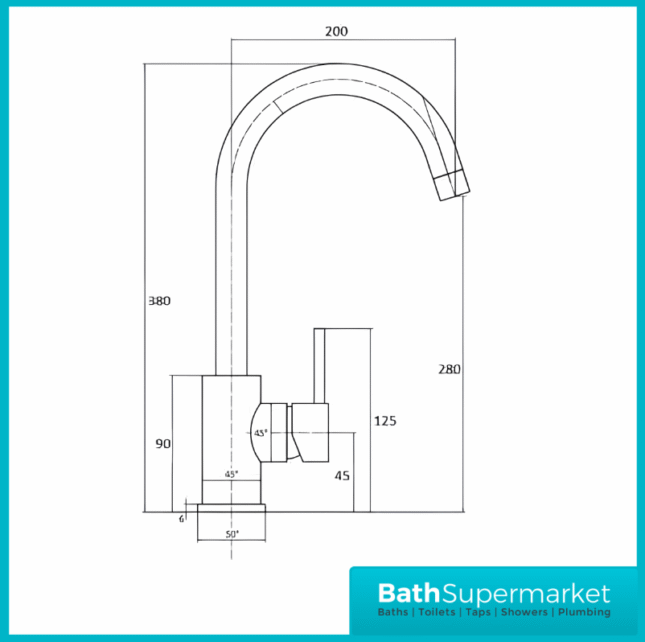 Scudo Manhattan Black Single Lever Kitchen Sink Mixer Tap