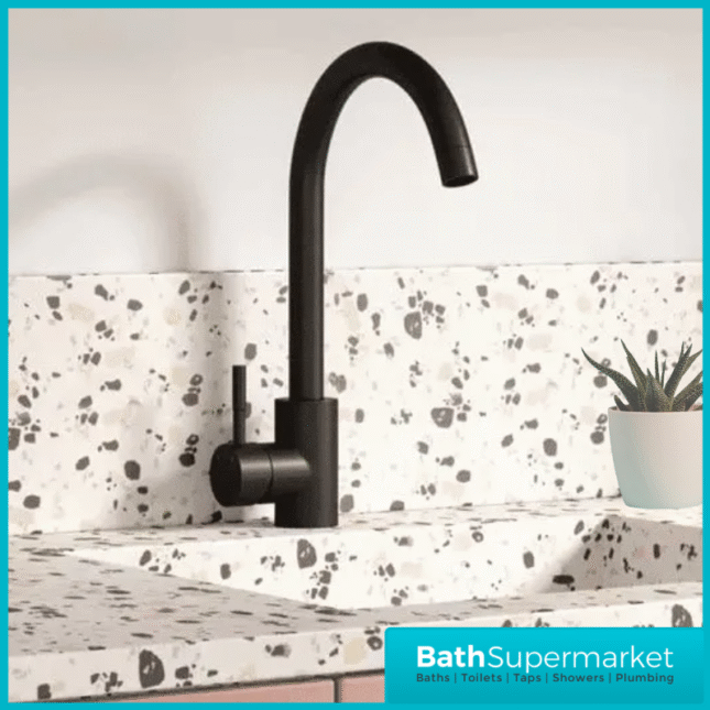 Scudo Manhattan Black Single Lever Kitchen Sink Mixer Tap