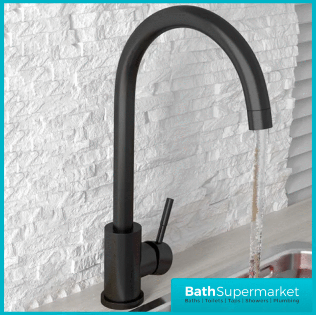 Scudo Manhattan Black Single Lever Kitchen Sink Mixer Tap