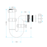 Viva 1½" Telescopic 'P' Trap | WTTP40 - Image 2
