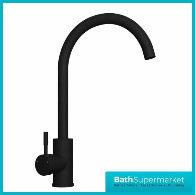 Scudo Manhattan Black Single Lever Kitchen Sink Mixer Tap