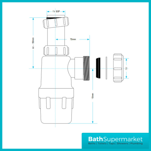 Viva 1½” Telescopic Bottle Trap | WTBT40T