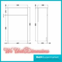 Nuie Athena Gloss Grey Back To Wall WC Toilet Unit 500mm - Image 3