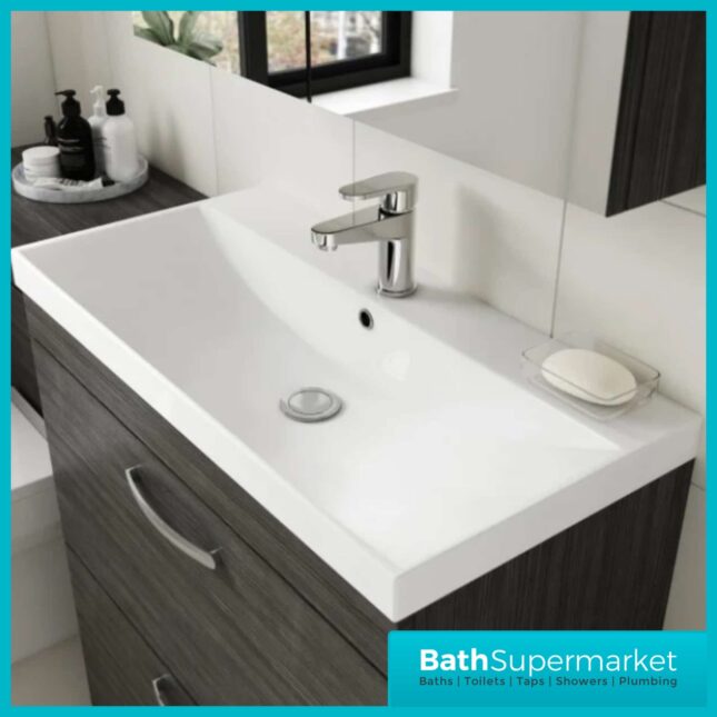 Nuie Athena 600MM Gloss Grey Vanity Unit & Basin
