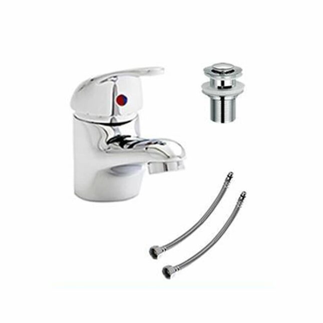 900 x 760mm Quadrant Shower Enclosure Basin Toilet Bathroom Suite Tap & Shower - Image 5