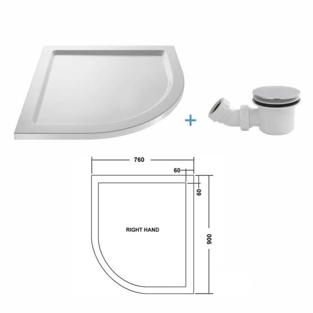 900 x 760mm Quadrant Shower Enclosure Basin Toilet Bathroom Suite Tap & Shower - Image 2