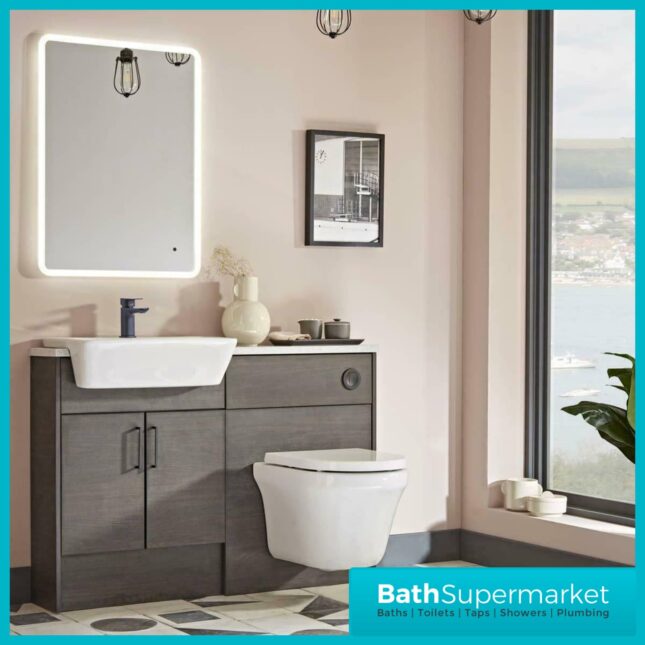 Tavistock Round Dual Flush Plate Matt Black TR9022-Pneumatic
