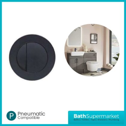 Tavistock Round Dual Flush Plate Matt Black TR9022-Pneumatic