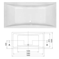 Titan Toreno Square 1800mm x 1000mm Double Ended Bath-NTH - Image 4