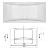 Titan Toreno Square 1900mm x 900mm Double Ended Bath-NTH - Image 4