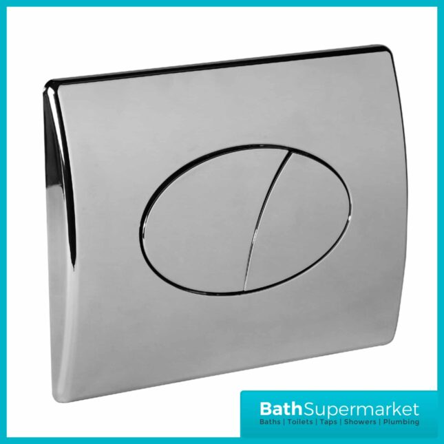 Chrome Rectangle Large Oval Pneumatic Flush Button Plate