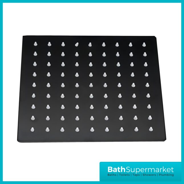 Mono Black Square Concealed Shower Valve With Ceiling Mounted Head Set