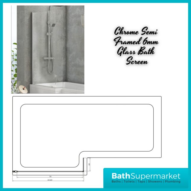 Complete Bathroom Suite with 1700mm L-Shaped Bath & 1100mm Vanity Basin Unit – Left Or Right Hand Option