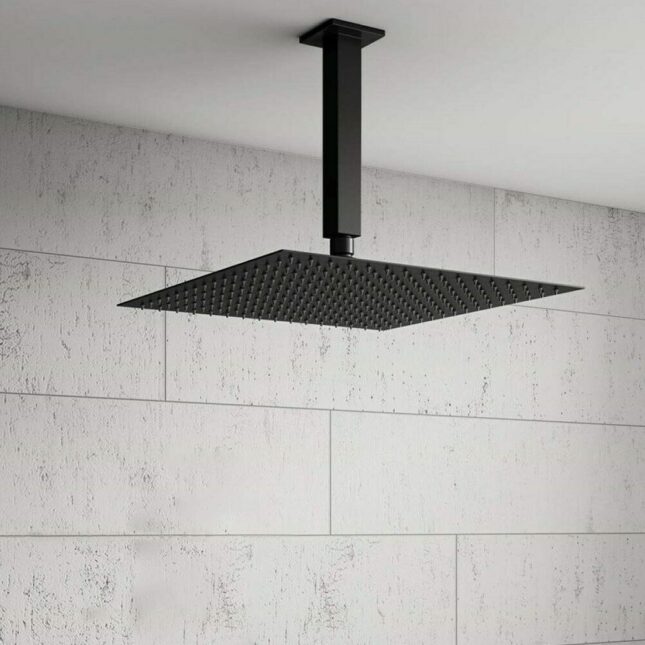 Mono Black Square Shower Concealed Valve Package + Ceiling Mounted Head - Image 3