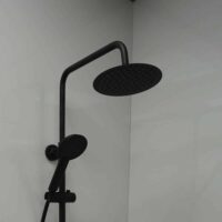 Matt Black Round 250mm Ultra Slim Thin Shower Head - Image 2