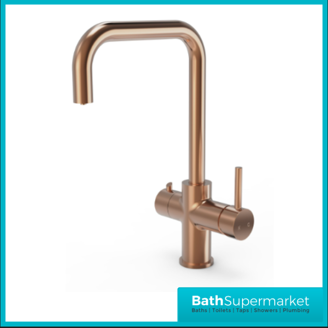 Tempo Brushed Copper 3-in-1 Instant Hot Water Kitchen Tap with Swivel Spout, Boiler & Filter System - Image 2