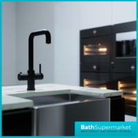 Matt Black Standard 3-In-1 Instant Boiling Water Kitchen Mixer Tap - Image 3