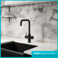 Matt Black Standard 3-In-1 Instant Boiling Water Kitchen Mixer Tap - Image 9