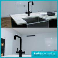 Matt Black Standard 3-In-1 Instant Boiling Water Kitchen Mixer Tap - Image 14