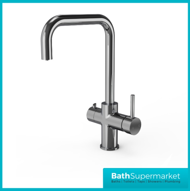 Ellsi Chrome Designer 3-in-1 Instant Hot Water Kitchen Mixer Tap System Kit - Image 3