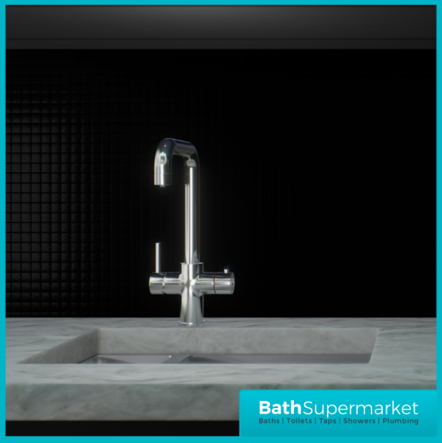 Ellsi Chrome Designer 3-in-1 Instant Hot Water Kitchen Mixer Tap System Kit - Image 7