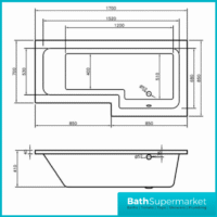Complete Bathroom Suite with 1700mm L-Shaped Bath & 1100mm Vanity Basin Unit – Left Or Right Hand Option