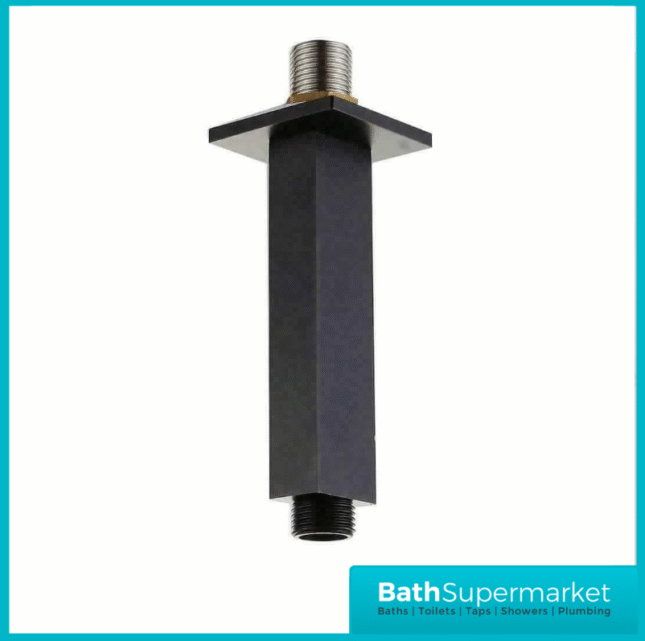 Mono Black Square Shower Concealed Valve Package + Ceiling Mounted Head