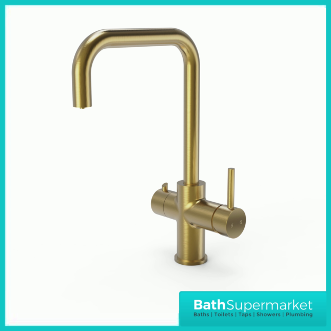 Brushed Gold Standard 3-In-1 Instant Boiling Water Kitchen Mixer Tap