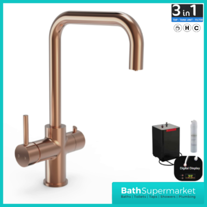 Copper Standard 3-In-1 Instant Boiling Water Kitchen Mixer Tap