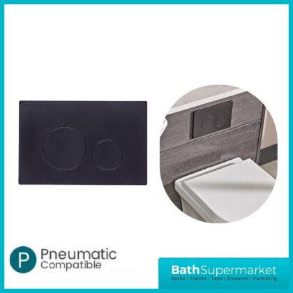 Tavistock Matt Black Circle Dual Flush Plate TR9021-Pneumatic