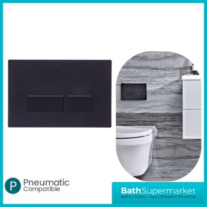 Tavistock Square Flush Plate Matt Black TR9020-Pneumatic