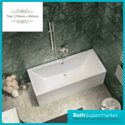 Titan Toreno Square 1700mm x 850mm Double Ended Bath-NTH