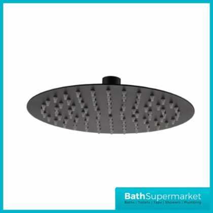 Matt Black Round 250mm Ultra Slim Thin Shower Head