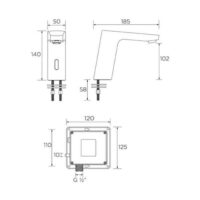 Commercial Deck Mounted Infrared Automatic Basin Spout - Image 2