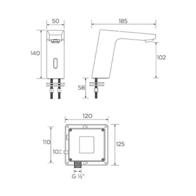 Commercial Deck Mounted Infrared Automatic Basin Spout - Image 2
