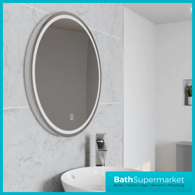 Kartell Vista 600mm Circular LED Bathroom Mirror with Touch Switch