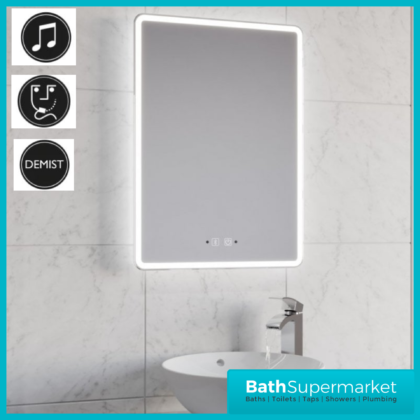 Kartell Optima LED Mirror With Bluetooth Speaker 500mm x 700mm