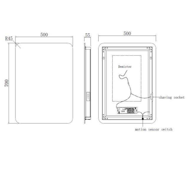 Kartell Reflections Garda LED Mirror 700mm x 500mm - Image 5