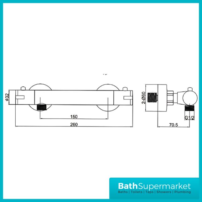 Matt Black Round Thermostatic Bar Shower Valve